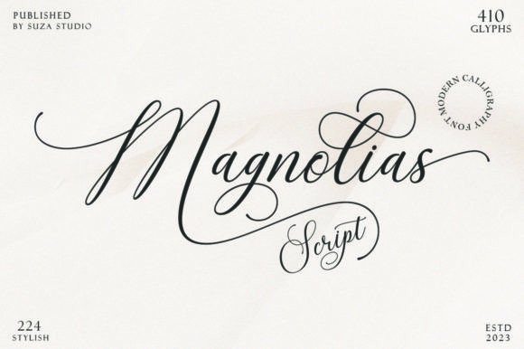 Magnolias Script: A Feminine, Glamorous Script Font for Branding and Design